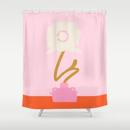 Modern abstract flower and vase. Be kind to yourself quote Shower Curtain