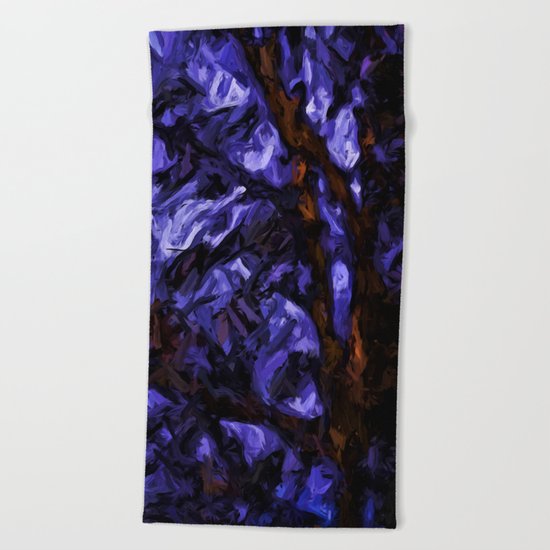 Brown Branches with some Lavender Beach Towel
