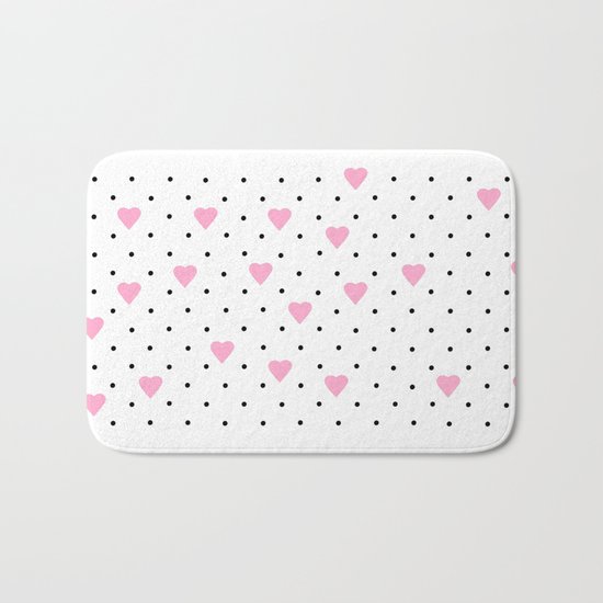 Pin Point Hearts Pink Bath Mat