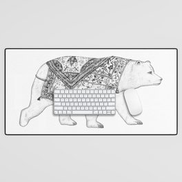 Ours Blanc - Black and White Desk Mat