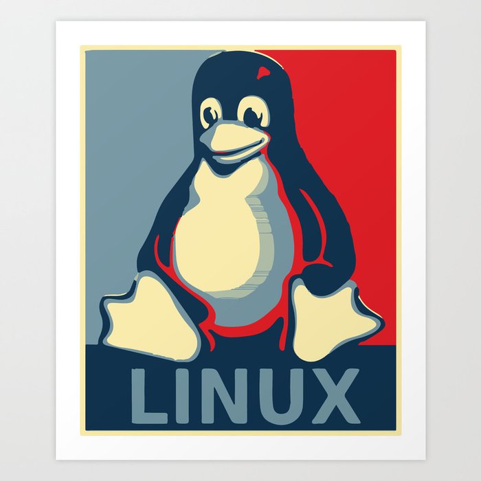 Linux Tux classic Obama poster Art Print