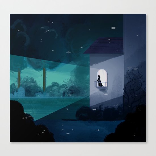 Waiting on the Balcony Canvas Print