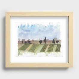 country side scenery - water color art print Recessed Framed Print