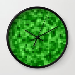 Colorful Pixelated Pixel Gamer Art Wall Clock