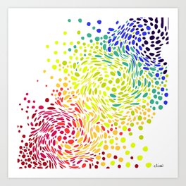 Dot and twirl Art Print