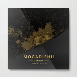 Mogadishu, Somalia - Gold Metal Print