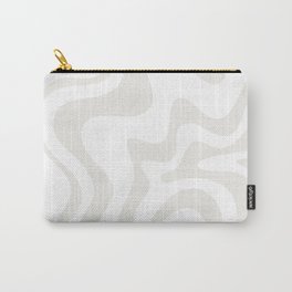 Liquid Swirl Abstract Pattern in Nearly White and Pale Stone Carry-All Pouch | Painting, Kierkegaarddesign, Aesthetic, White, Pattern, Pale, Modern, Digital, Retro, Light 
