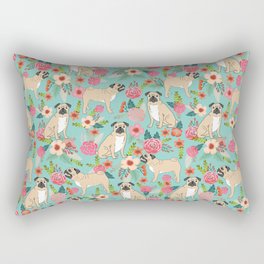Pug floral dog breed must have gifts for pug lover pet pattern florals Rectangular Pillow
