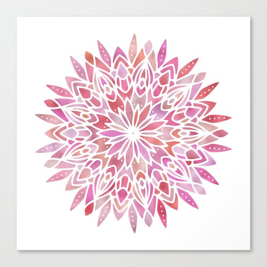 Mandala Pink Gold Canvas Print