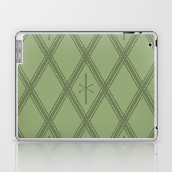 Retro Criss Cross Sage Green Laptop & iPad Skin