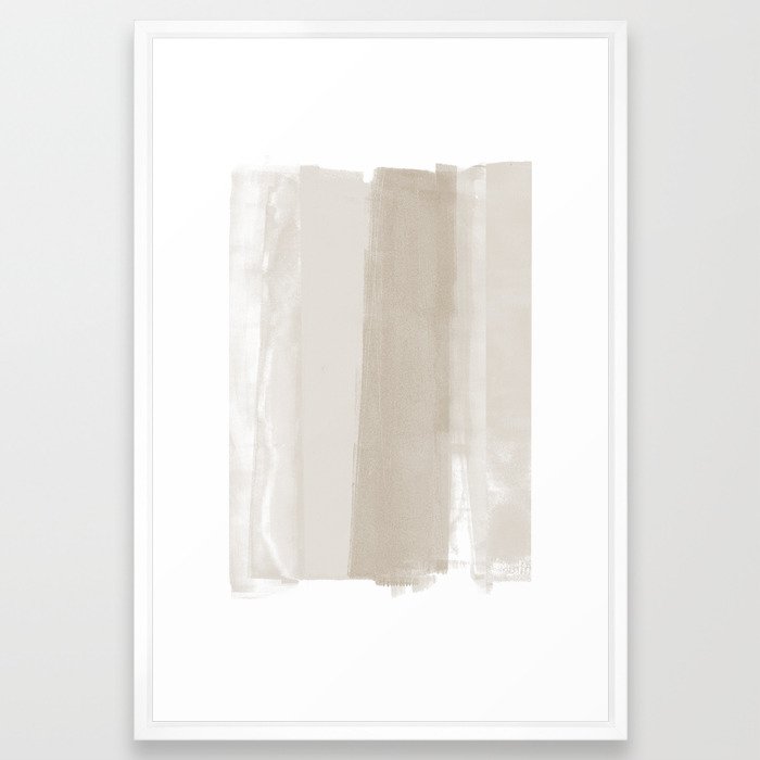 Beige Ombre Minimalist Abstract Painting Framed Art Print