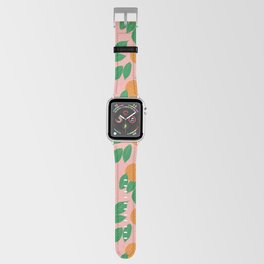 Oranges And Leaves -Pink Apple Watch Band
