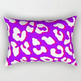 White Leopard Print Purple Pink Rectangular Pillow