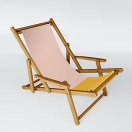 Blush Pink and Mustard Yellow Minimalist Color Block Sling Chair