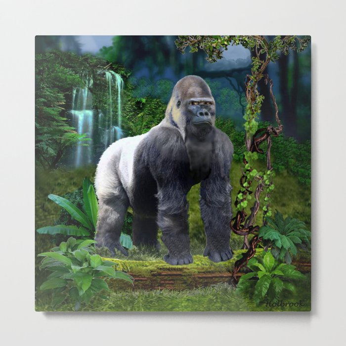 Silverback Gorilla Guardian of the Rainforest Metal Print