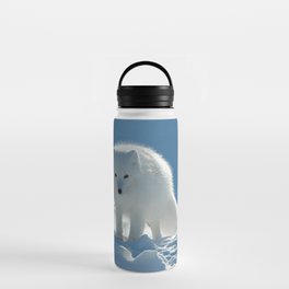polar fox snow walk danger caution Water Bottle