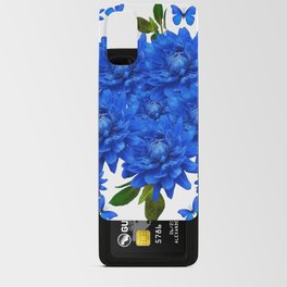 BLUE DAHLIAS BUTTERFLY WHITE ART  Android Card Case