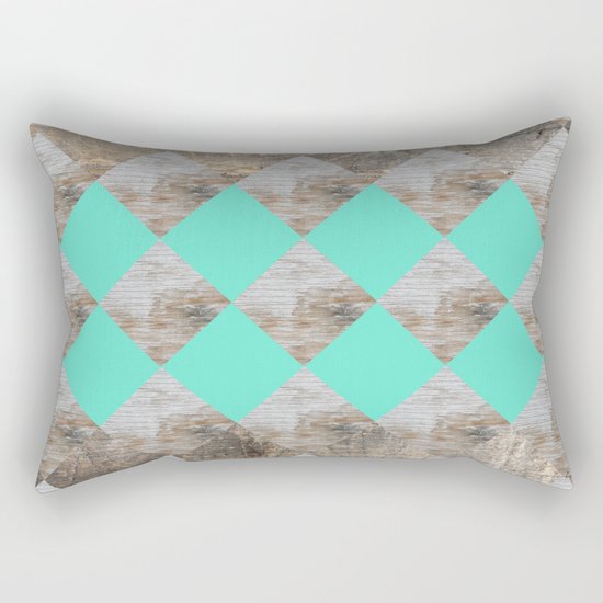 GeometricWood Rectangular Pillow