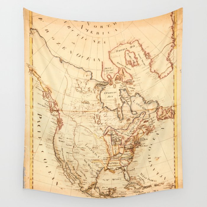 Old Map of North America (1815) Wall Tapestry by The Arts  Society6
