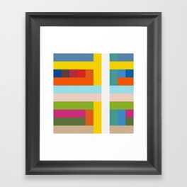 Unicorn - Abstract Colorful Stripes Grid Framed Art Print