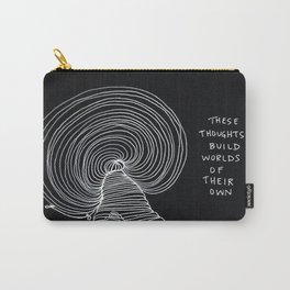 Worlds of Their Own Carry-All Pouch | Deep Thought, Pattern, Dynamic, Drawing, Black And White, Typography, Vertical, Vector, Lines, Landscape 