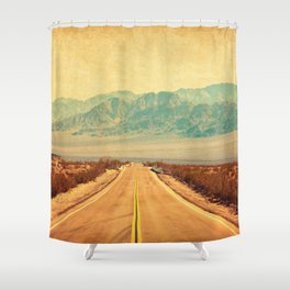 Route 66 crossing the Mojave Desert California United States Shower Curtain