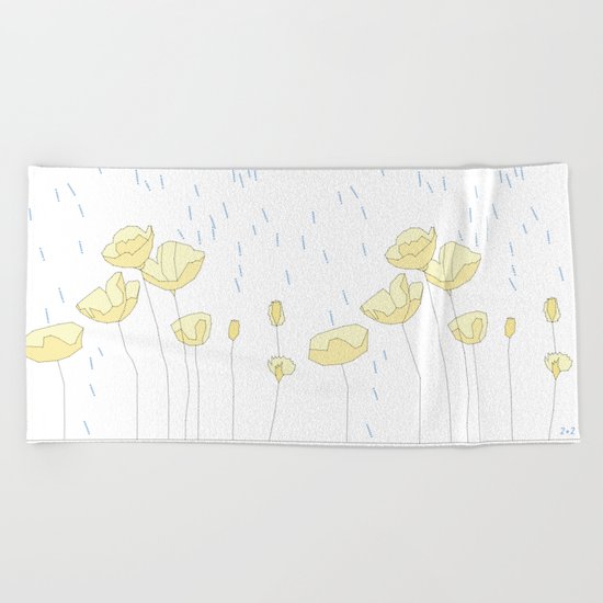 SPRING RAIN Beach Towel
