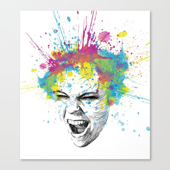 Crazy Colorful Scream Canvas Print