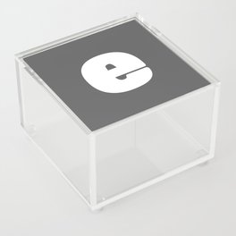 e (White & Grey Letter) Acrylic Box