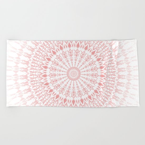 Rose Quartz Mandala Beach Towel