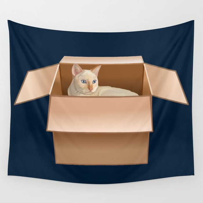 Flame Point Siamese Cat Loves Box Wall Tapestry