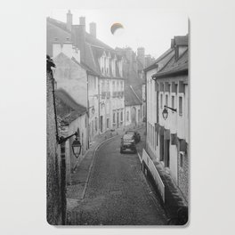 Foggy Beaune, Burgundy region, France | Narrow cobblestone street Cutting Board