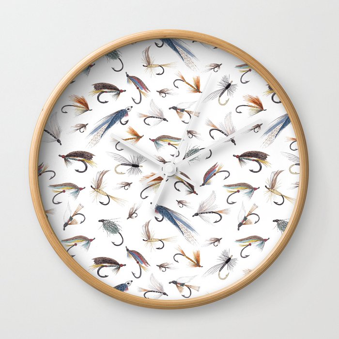 Fly Fishing Lures for Freshwater Fish Wall Clock