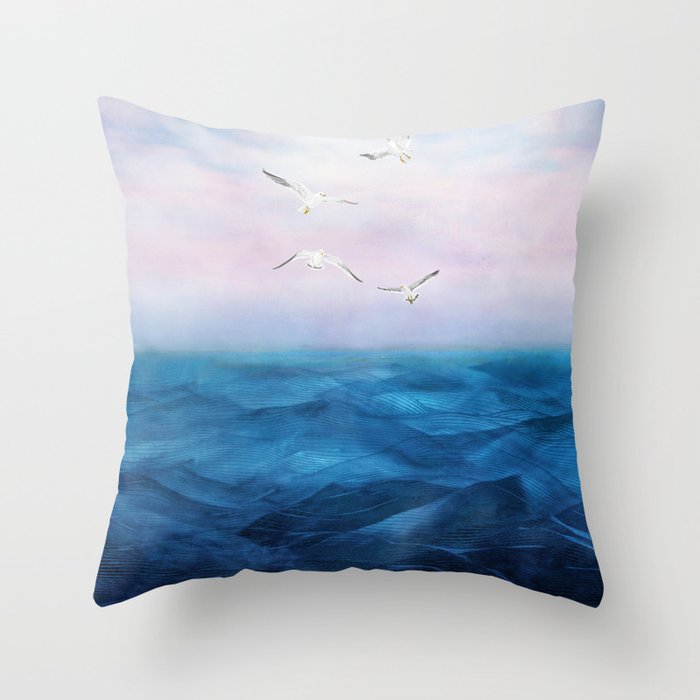 Watercolor Sea 5 Throw Pillow