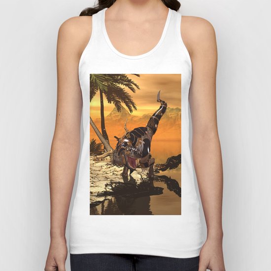 T-rex with armor Unisex Tank Top