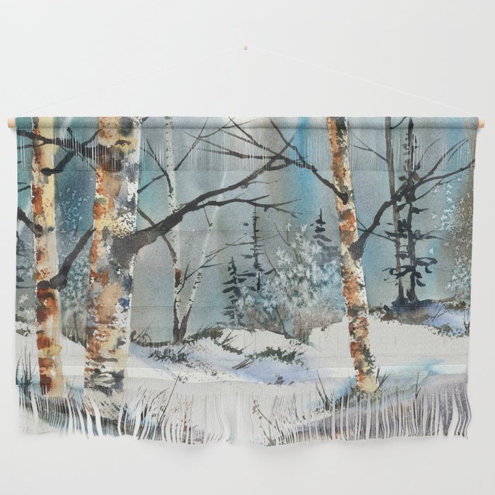 Winter Fields, from my watercolor painting Wall Hanging