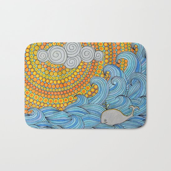 Happy whale Bath Mat