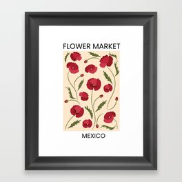 Flower Market | Mexico | Floral Art Poster Framed Art Print