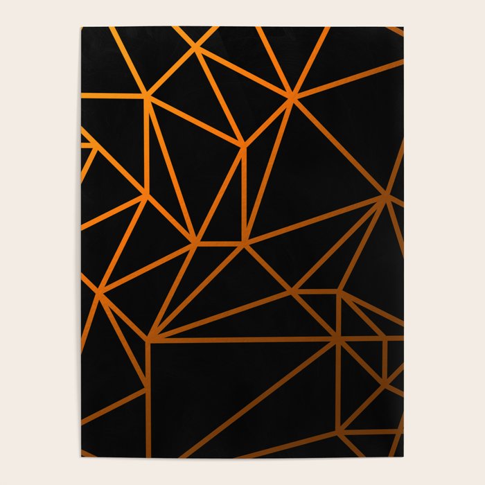 Golden  Black And Gold Geometric Design Poster by PrintPix Society6