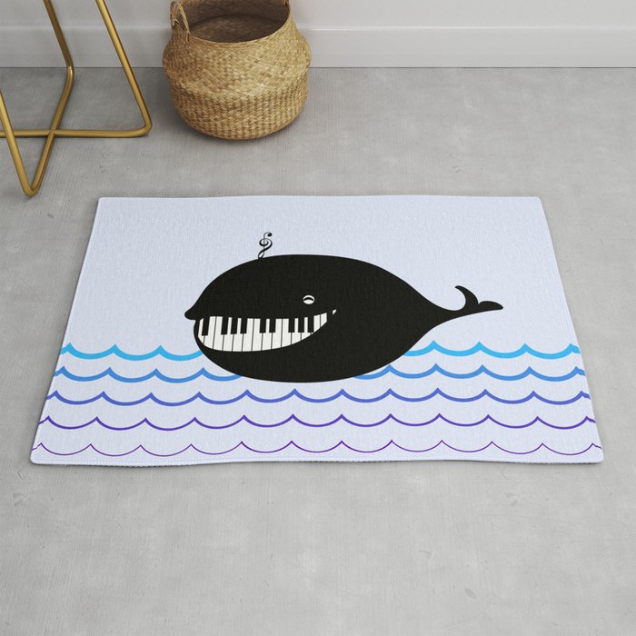 whale (water proof piano!) Rug by bananabread