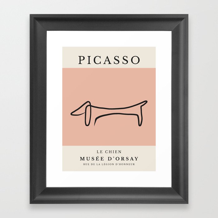 Picasso Exhibition Poster Le Chien Line Art Framed Art Print