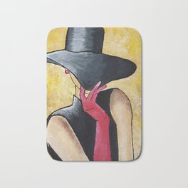 Lady in black hat and red gloves Bath Mat | Feminista, Lady In Hat, Blackwhiteandred, Red Gloves, Lady With Attitude, Hand Painted, Badassy, Painting, Classy, Acrylic 