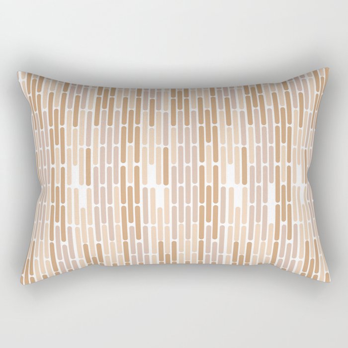 Abstract Fabric Wooden Bamboo Panel Design Rectangular Pillow