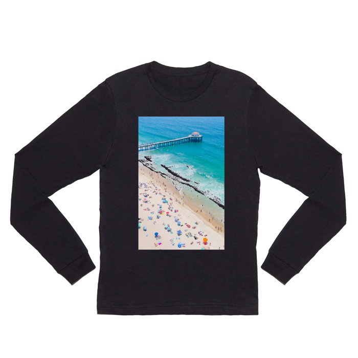 Manhattan Beach Drone Shot Long Sleeve T Shirt