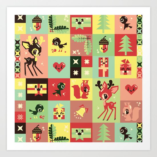 Christmas Geometric Pattern No. 2. Art Print
