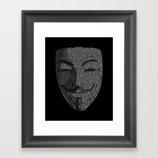 ...You May Call Me 'V' – So who's Anonymous? Framed Art Print