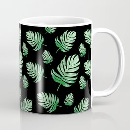 Wonderful Colocasia Plant Indoor House Plant Pattern On Black Mug