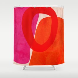 relations IV - pink shapes minimal painting Shower Curtain