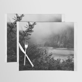 Coastal Fog | Black and White Photography | Minimalism in Oregon Placemat