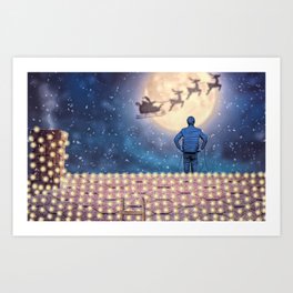 Clark Up On The Roof Art Print